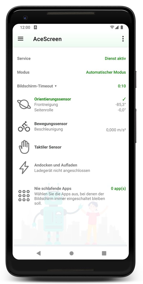 AceScreen Screenshot: Automatischer Modus