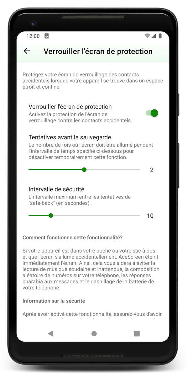 AceScreen: L'appareil est dans votre poche ou votre sac à dos