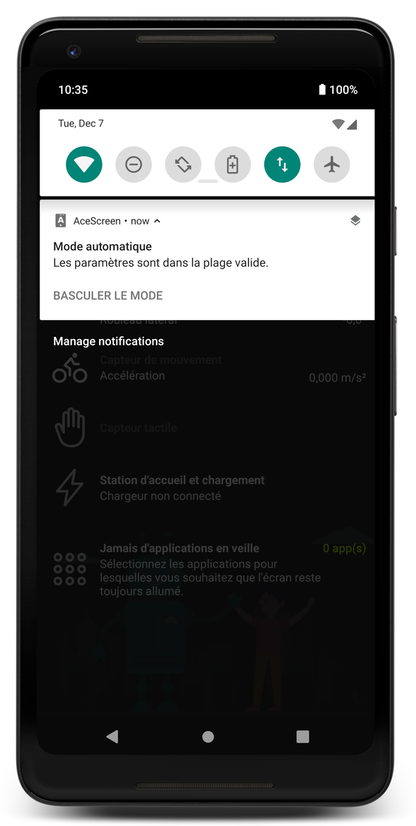 AceScreen: Notification persistante